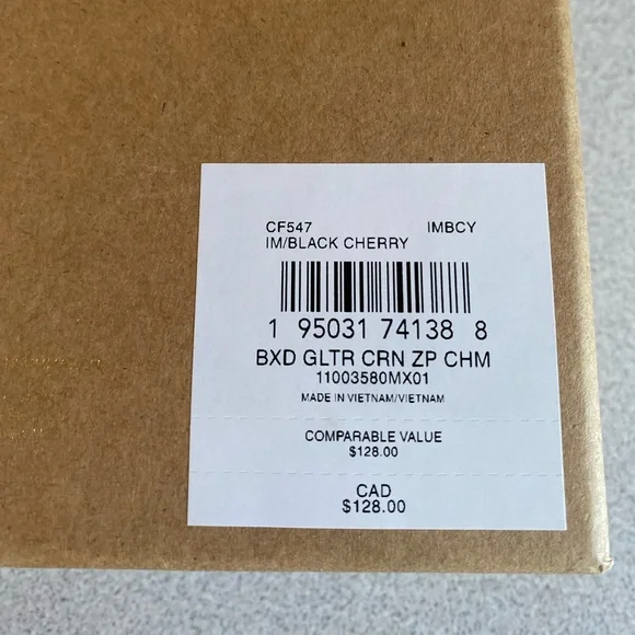 Coach Black Cherry Glitter Boxed Corner Zip Wristlet with Charms. 3 piec… - Picture 6 of 9